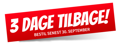 3 dage tilbage