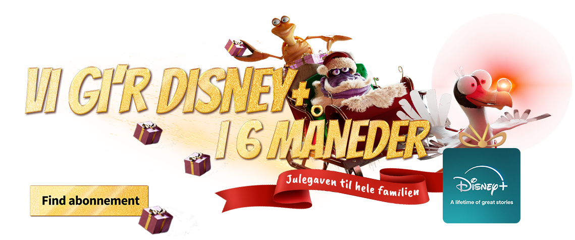 Vi giver Disney+ i 6 måneder ved køb af mobilabonnement. Find abonnement her.