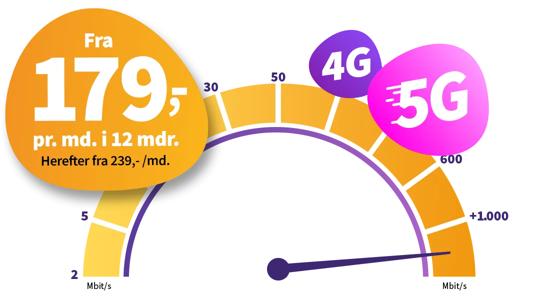 Internet fra 179 kr. i 12 måneder. Herefter fra 239 kr.