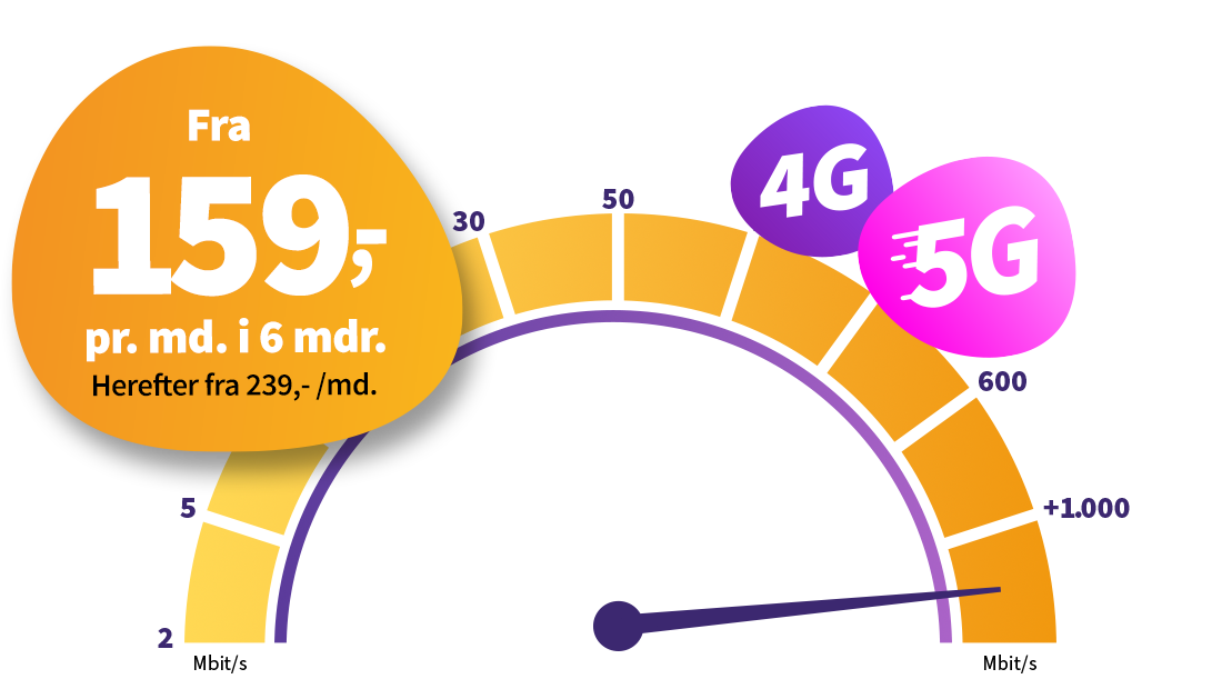 Internet fra 159 kr. i 6 måneder. Herefter fra 239 kr.